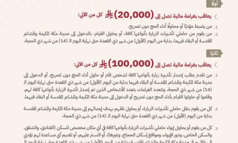 20-ألف-ريال-غرامة-لأداء-الحج-دون-تصريح