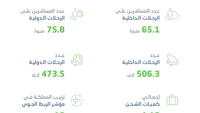 الإحصاء:-ارتفاع-حركة-المسافرين-عبر-مطارات-المملكة-إلى-140.9-مليون-مسافر-خلال-عام-2025م
