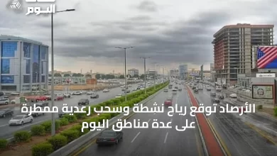 الأرصاد-توقع-رياح-نشطة-وسحب-رعدية-ممطرة-على-عدة-مناطق-اليوم