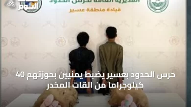 حرس-الحدود-بعسير-يضبط-يمنيين-بحوزتهم-40-كيلوجراماً-من-القات-المخدر