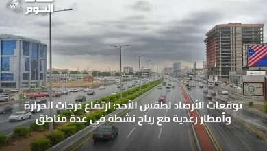 توقعات-الأرصاد-لطقس-الأحد:-ارتفاع-درجات-الحرارة-وأمطار-رعدية-مع-رياح-نشطة-في-عدة-مناطق