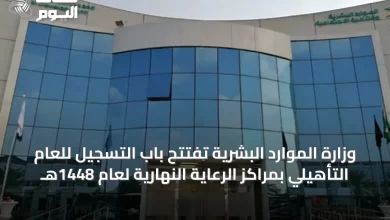 وزارة-الموارد-البشرية-تفتتح-باب-التسجيل-للعام-التأهيلي-بمراكز-الرعاية-النهارية-لعام-1448هـ
