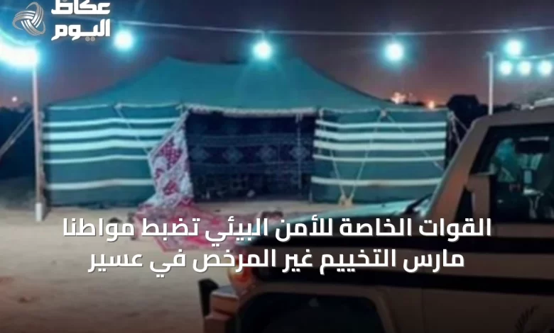 القوات-الخاصة-للأمن-البيئي-تضبط-مواطنًا-مارس-التخييم-غير-المرخص-في-عسير